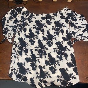 Black and white floral halter top